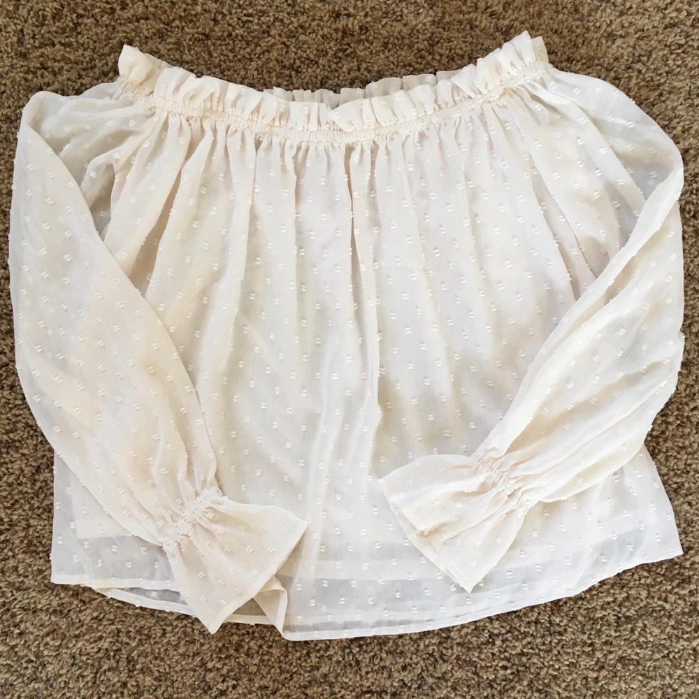 H&M Swiss Dot Boatneck Blouse